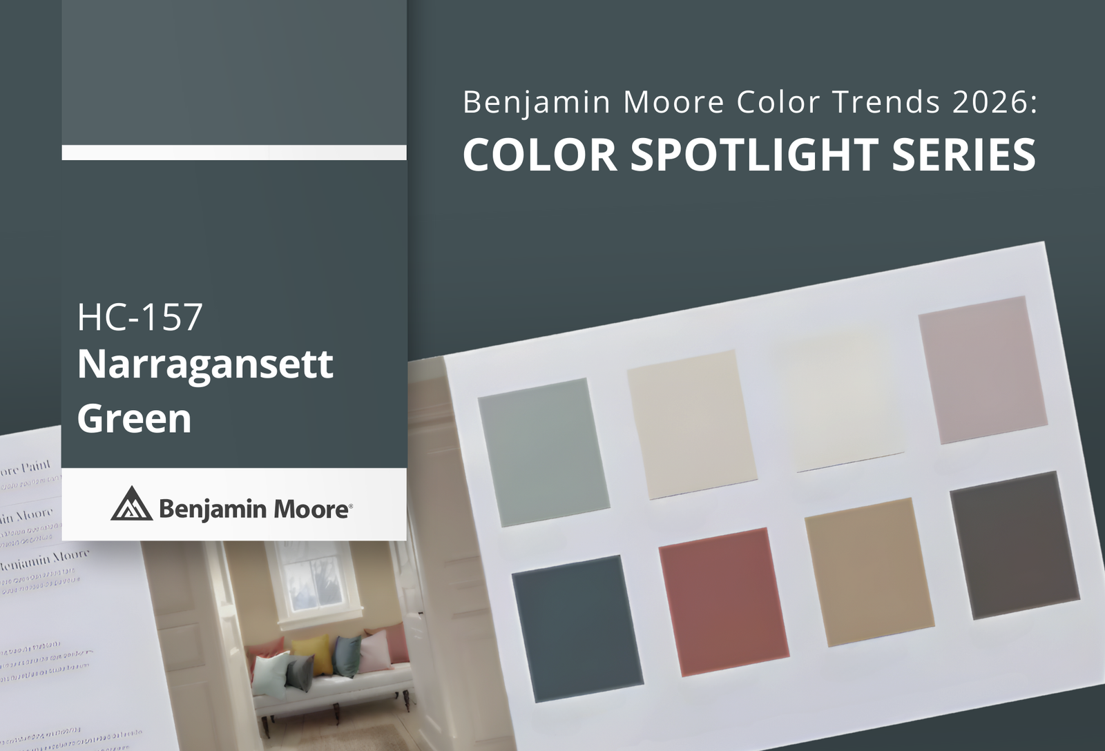 Narragansett Green HC‑157 | Benjamin Moore Color Trends 2026 | Clement's Paint